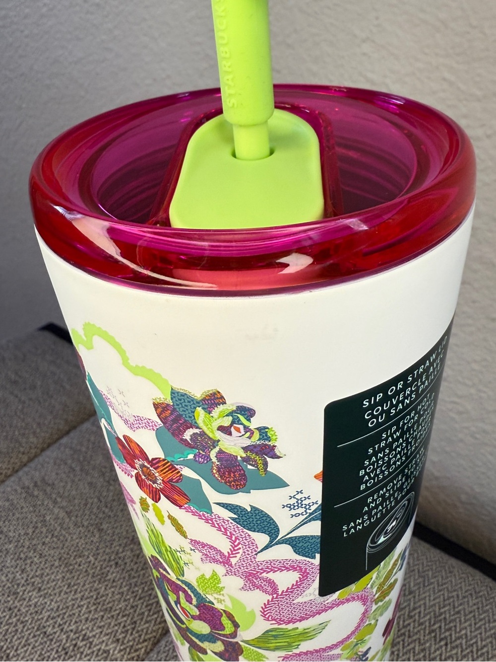 Starbucks Floral Tumbler Bottle, With Flower Straw Topper, 24oz - Picture 15 of 16